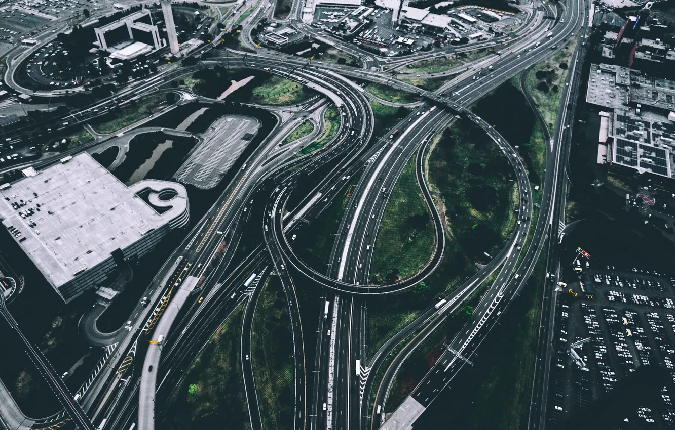 Photo wallpaper road, machine, the city