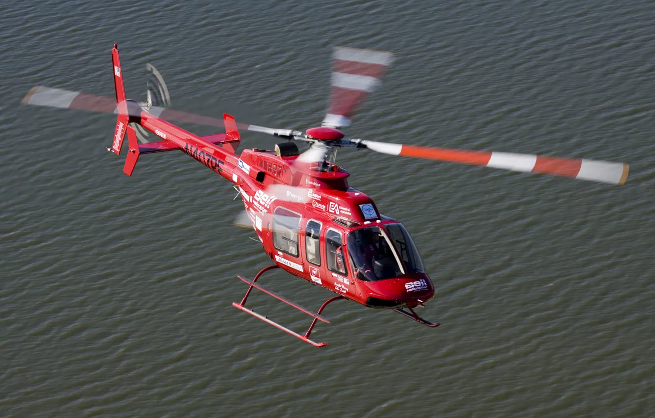 Photo wallpaper Bell Helicopter Textron, light multi-purpose helicopter, Bell 407