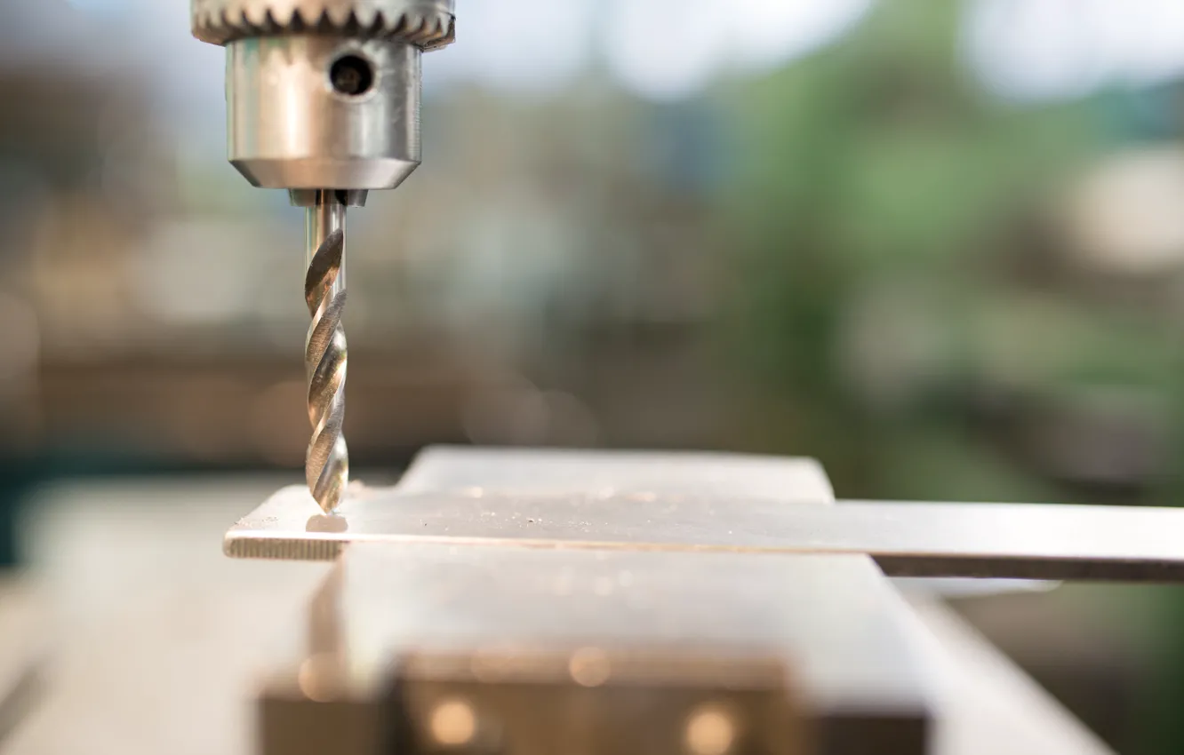 Photo wallpaper metal, metallurgical, bench drill