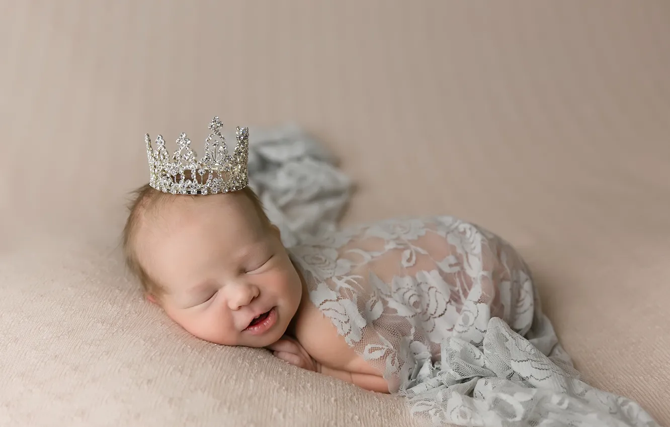Photo wallpaper angel, crown, baby