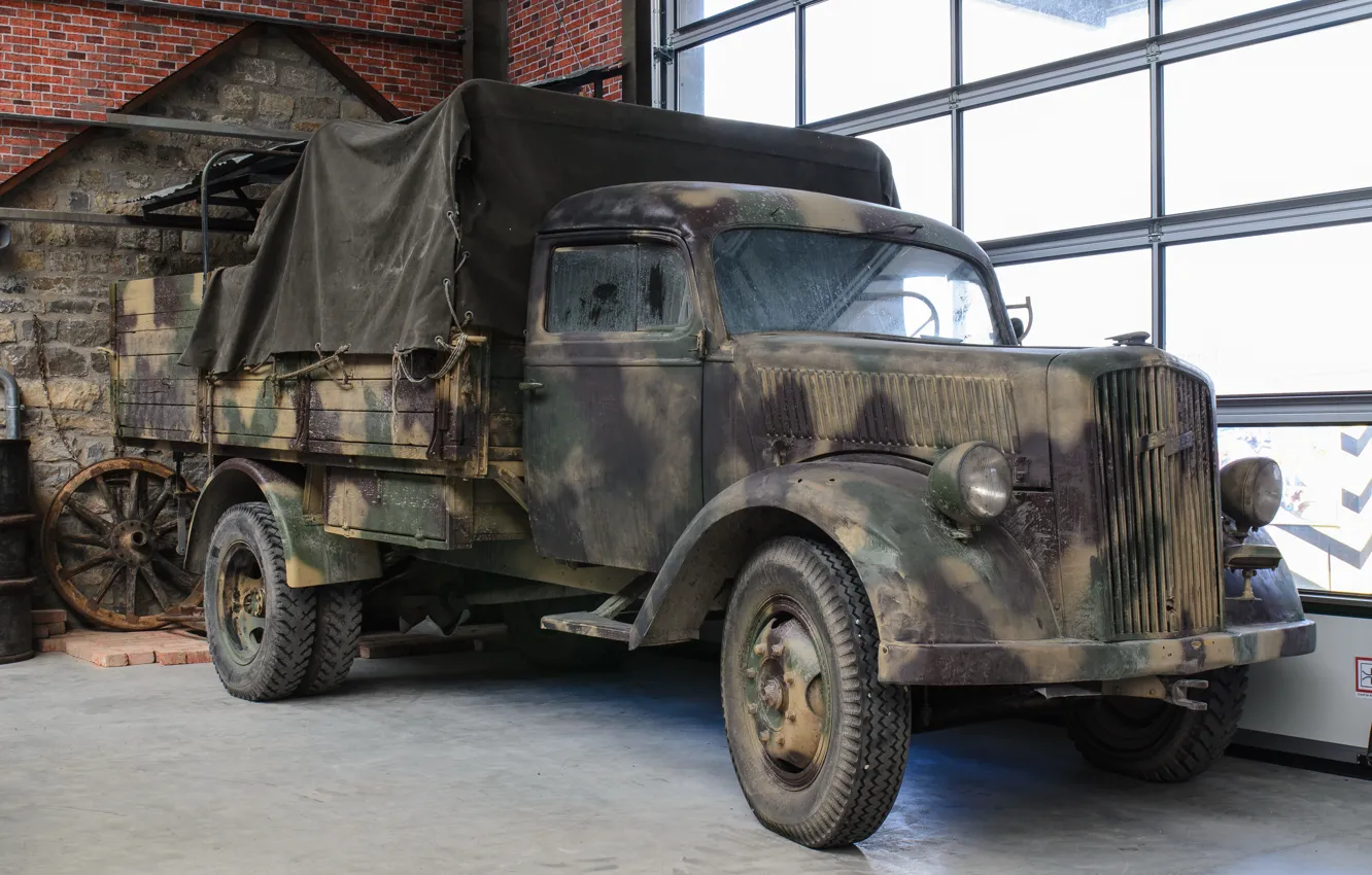 Photo wallpaper truck, Opel, military, Flash
