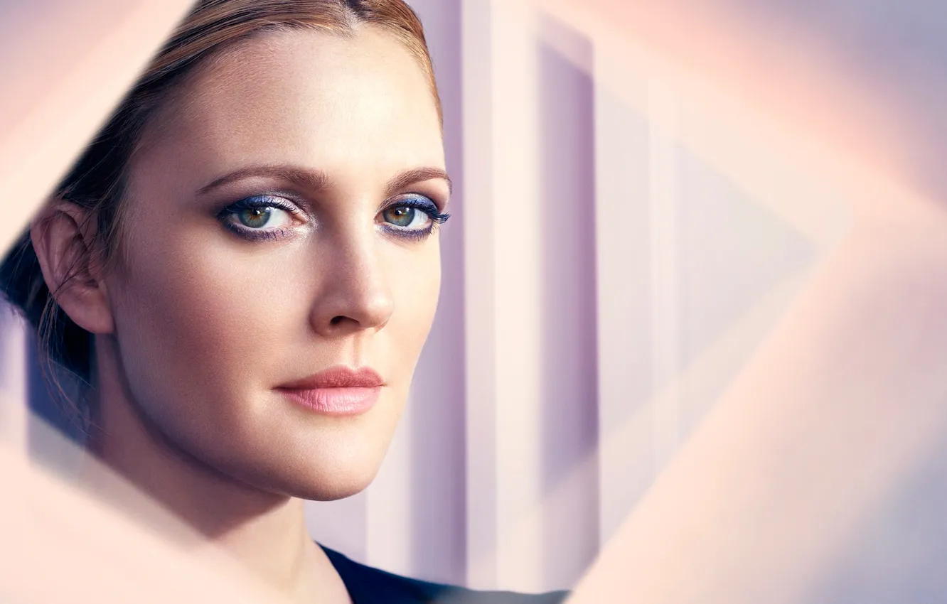 Photo wallpaper face, makeup, actress, hairstyle, photoshoot, closeup, Drew Barrymore, Drew Barrymore