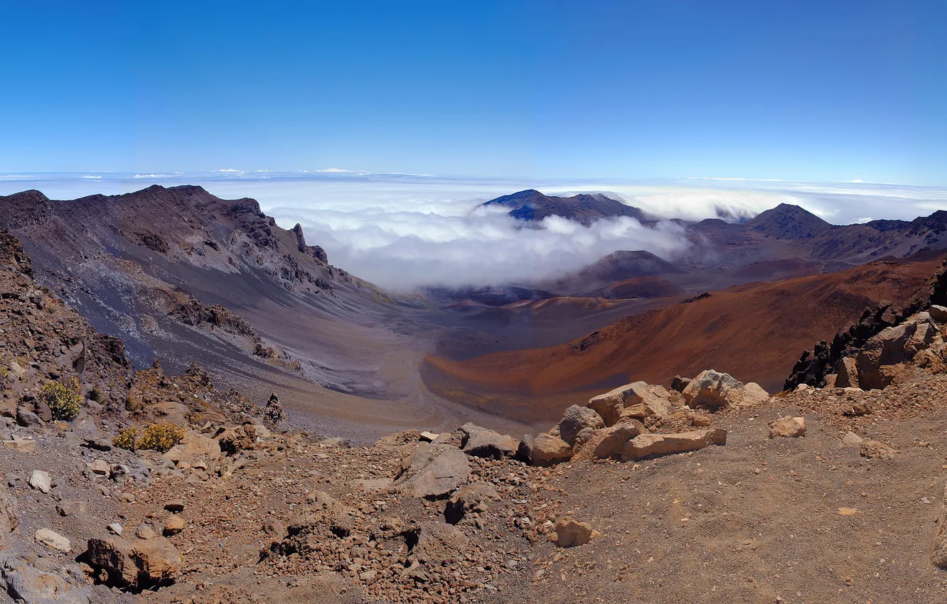 Photo wallpaper the volcano, Hawaii, volcano, Haleakala, Haleakala
