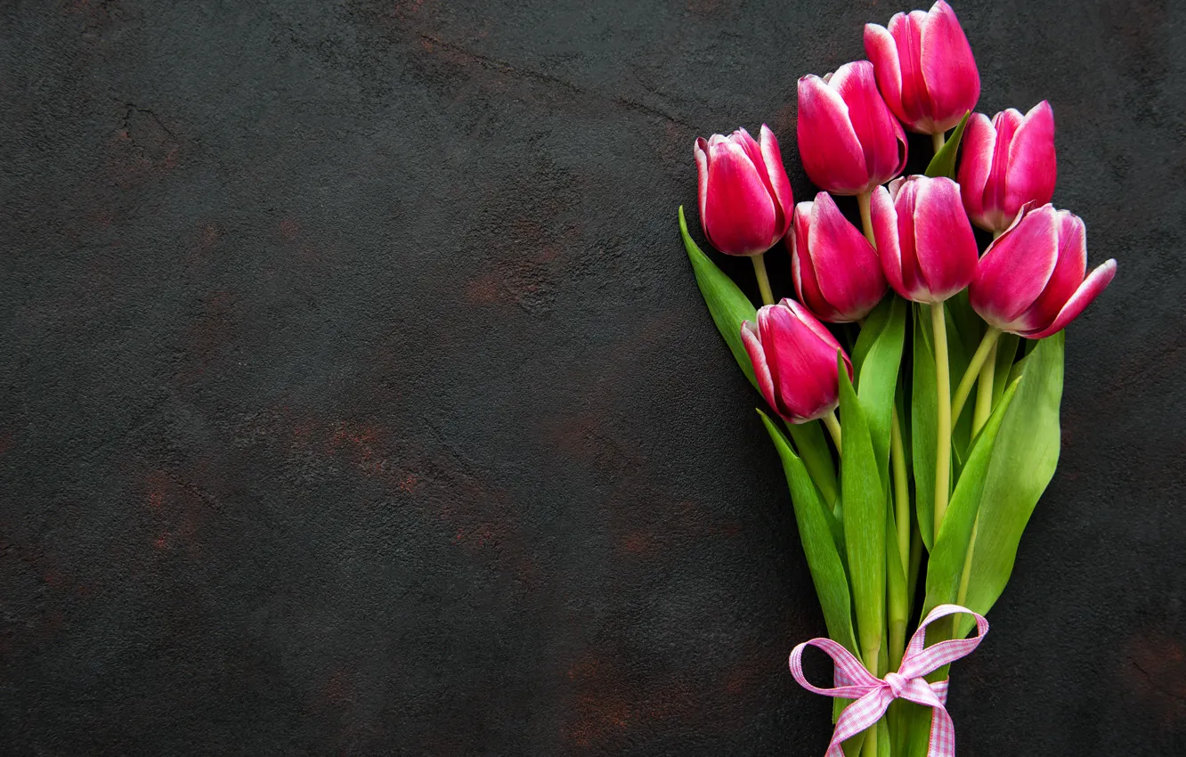Photo wallpaper background, tulips, pink