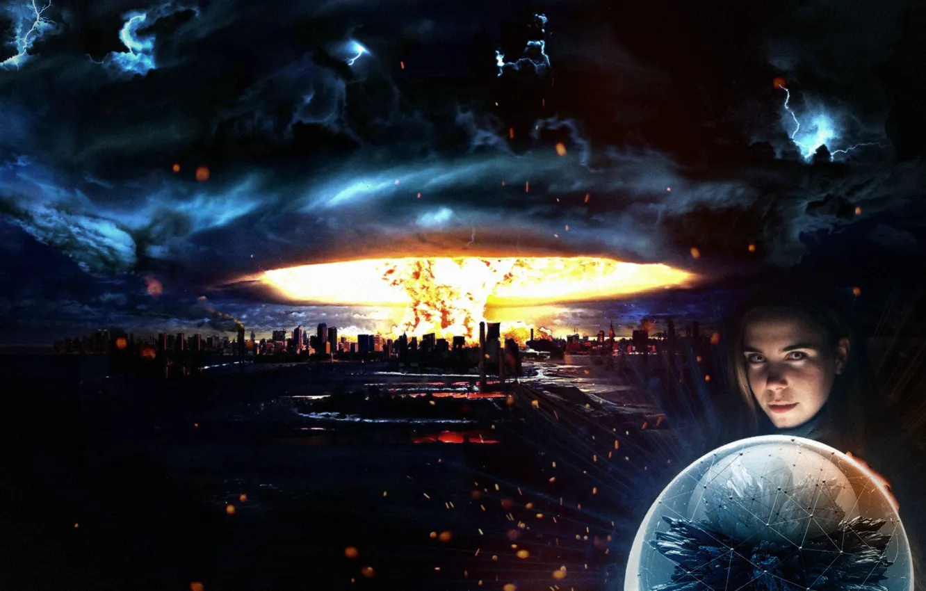 Photo wallpaper girl, bomb, girl, the end of the world, Armageddon, Armageddon