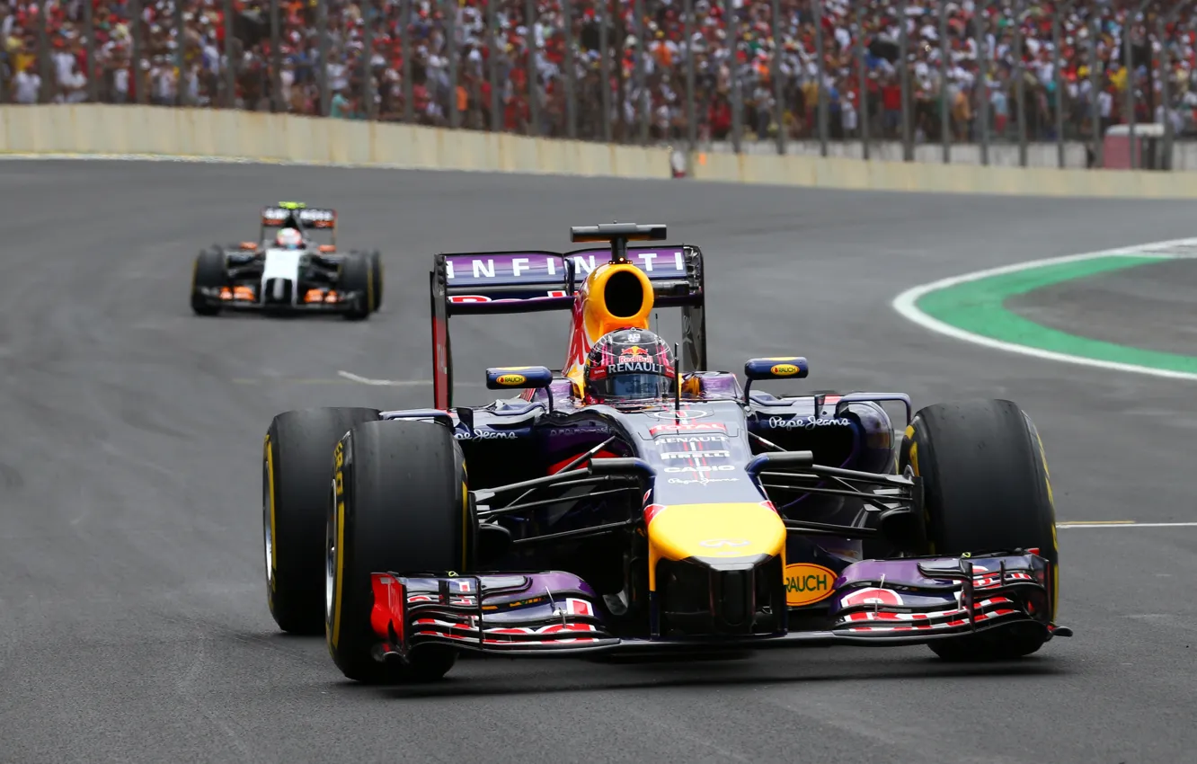 Photo wallpaper Racer, Formula 1, Brazil, Sebastian Vettel, Champion