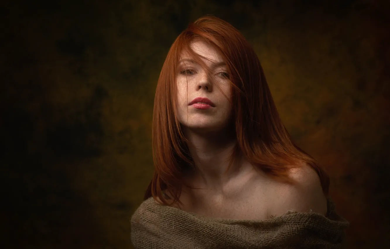 Photo wallpaper portrait, red hair, beautiful girl, Yana, Victor aka kmzer