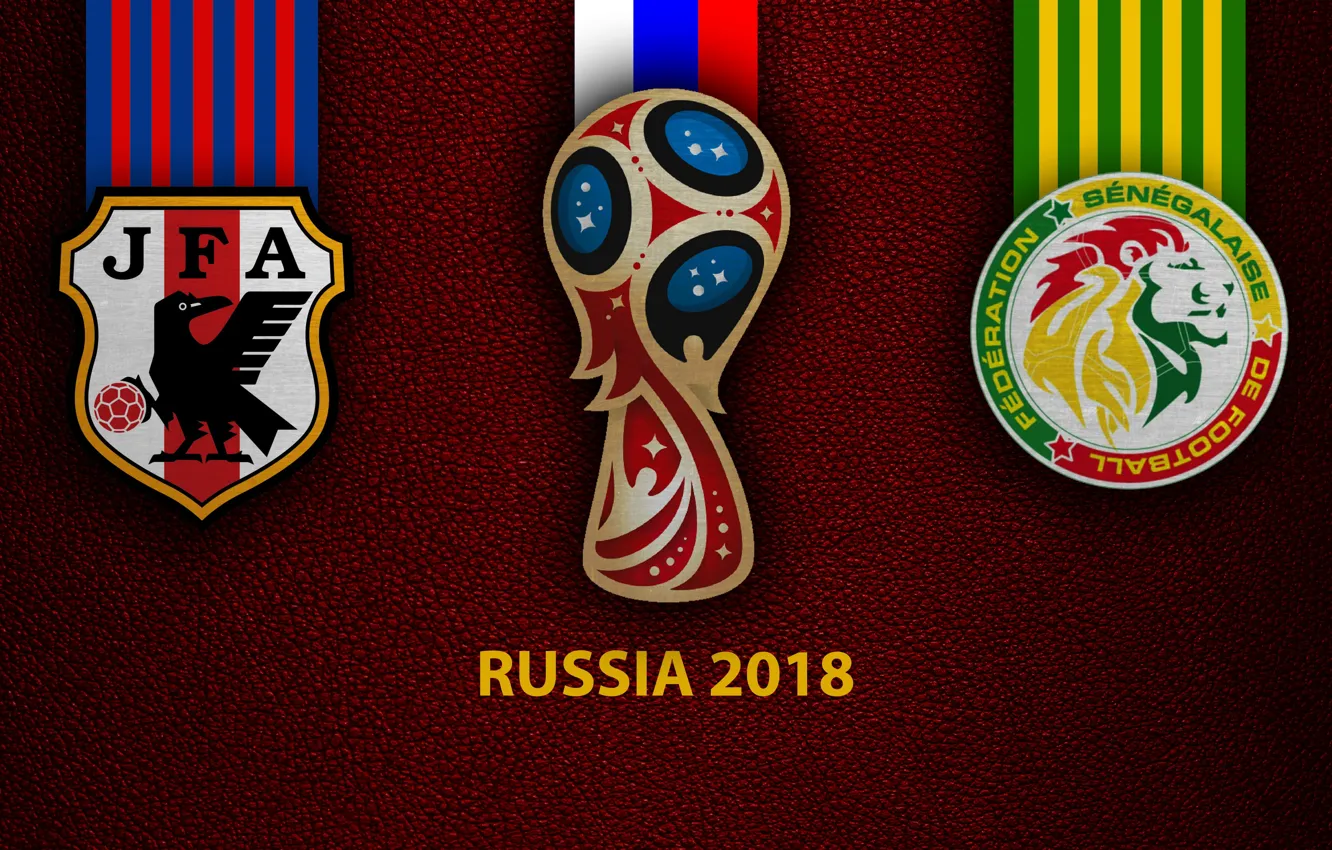 Photo wallpaper wallpaper, sport, logo, football, FIFA World Cup, Russia 2018, Japan vs Senegal