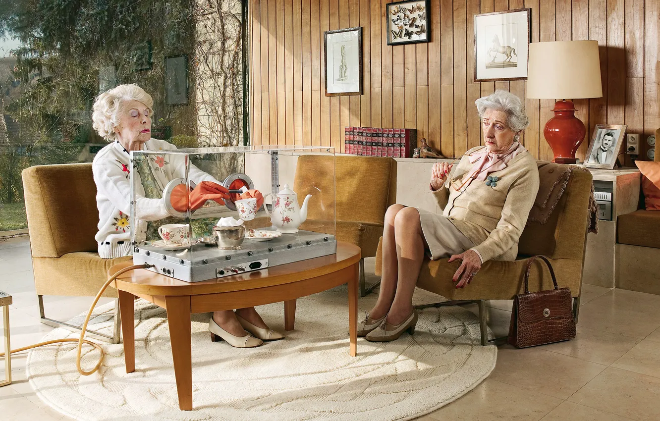 Photo wallpaper the tea party, cleanliness, idiocy, Grandma