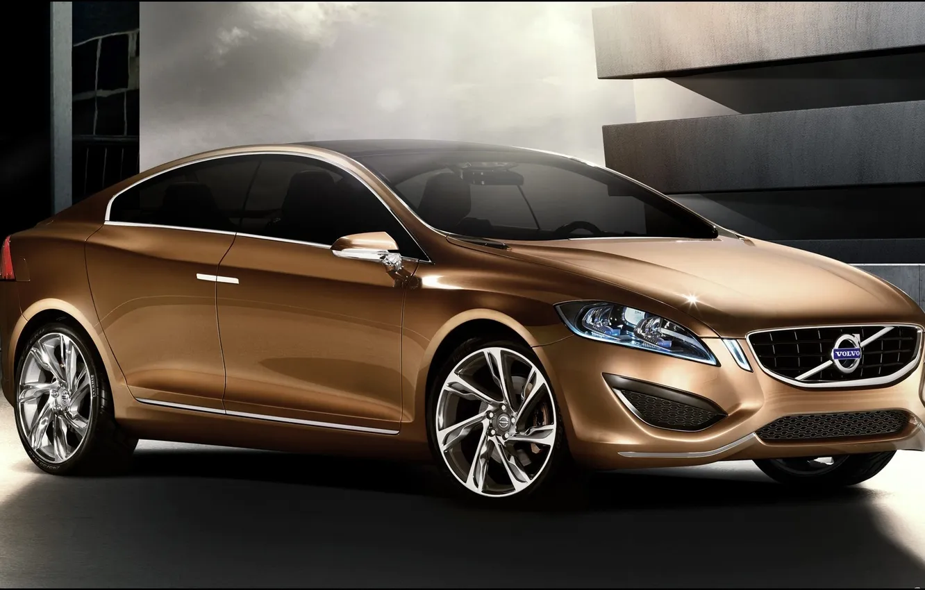 Photo wallpaper car, machine, auto, the sky, light, lights, shadow, Volvo