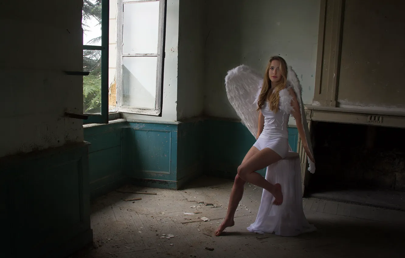 Photo wallpaper girl, room, angel
