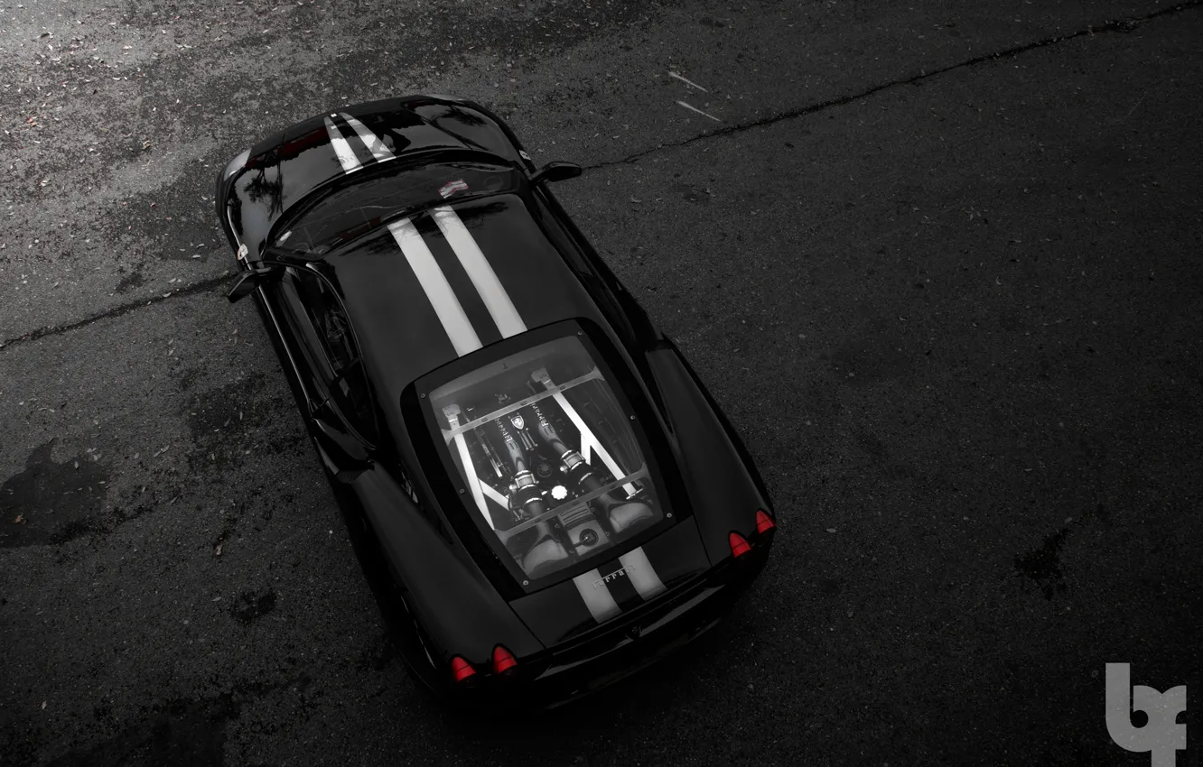 Photo wallpaper Parking, Ferrari, black background, f430 scuderia