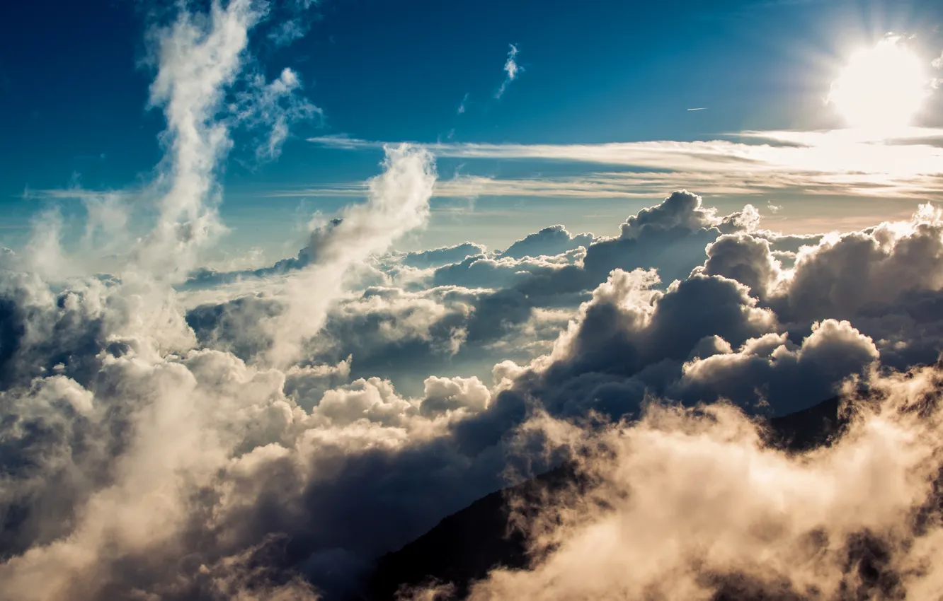Photo wallpaper the sky, the sun, clouds