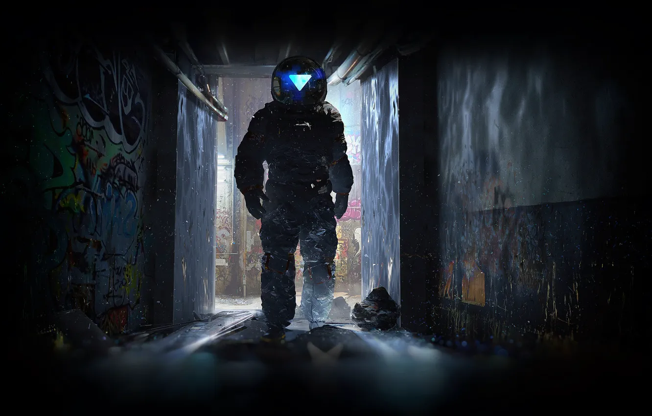 Photo wallpaper people, the suit, corridor, costume, the room, art, Concept Art, Characters