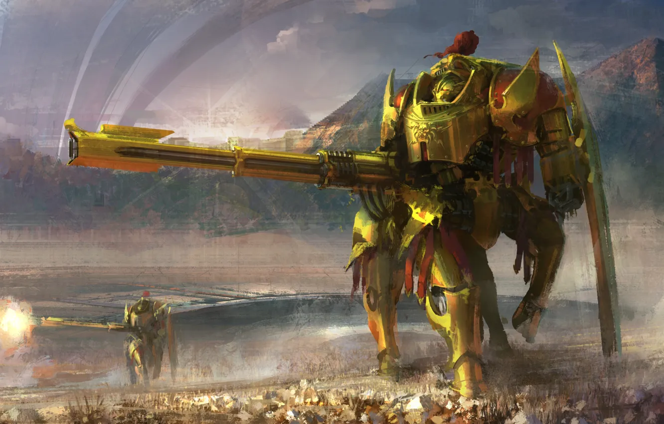 Photo wallpaper robot, art, Warhammer 40000