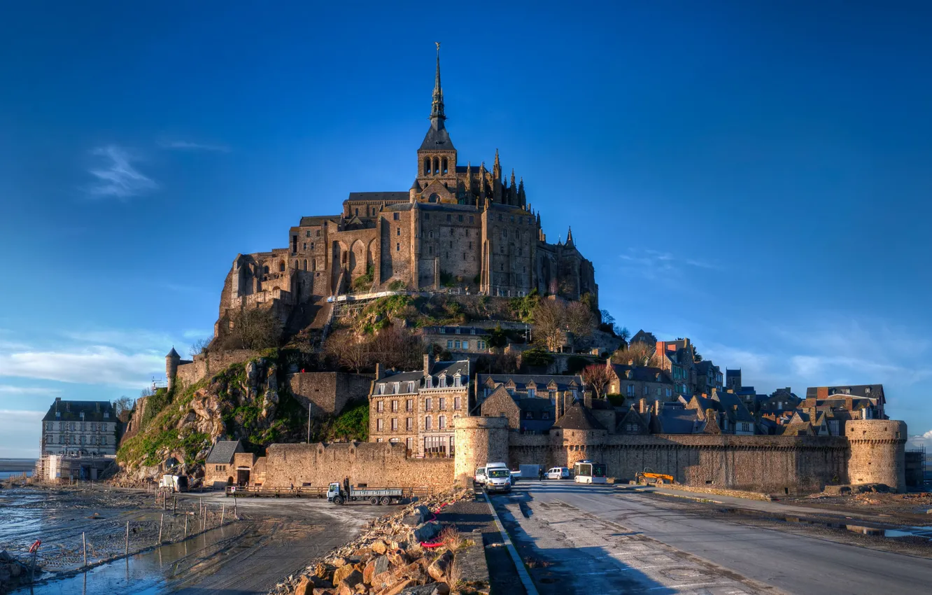 Photo wallpaper castle, Germany, Mont Saint Michel