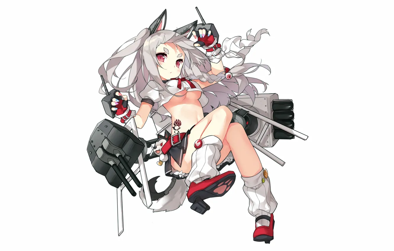 Photo wallpaper girl, sexy, cleavage, blouse, long hair, boobs, anime, beautiful