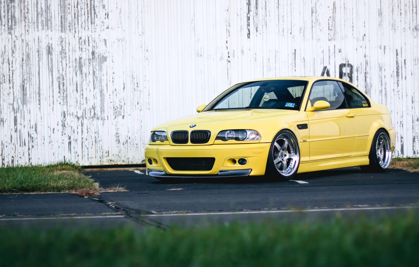 Photo wallpaper BMW, Yellow, E46