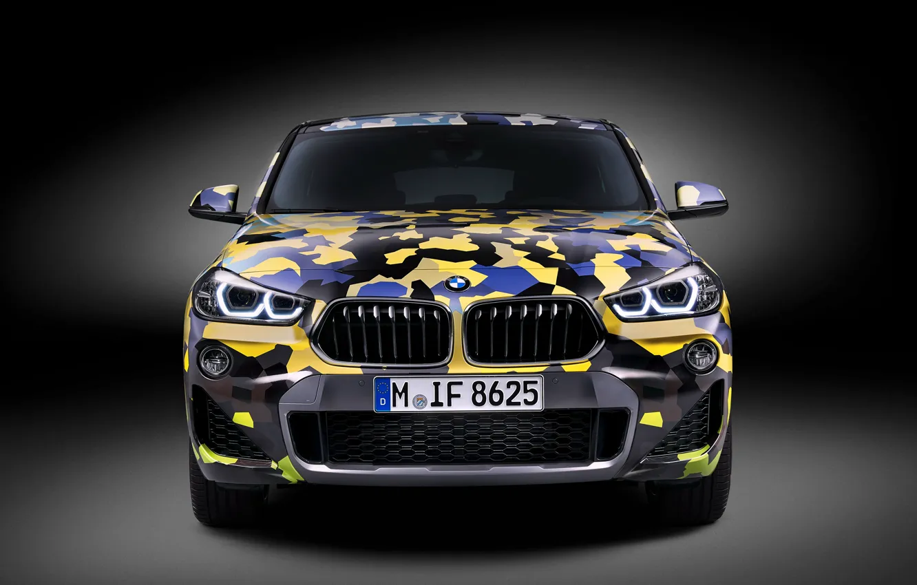 Photo wallpaper Concept, front view, 2018, crossover, Digital Camo, BMW X2