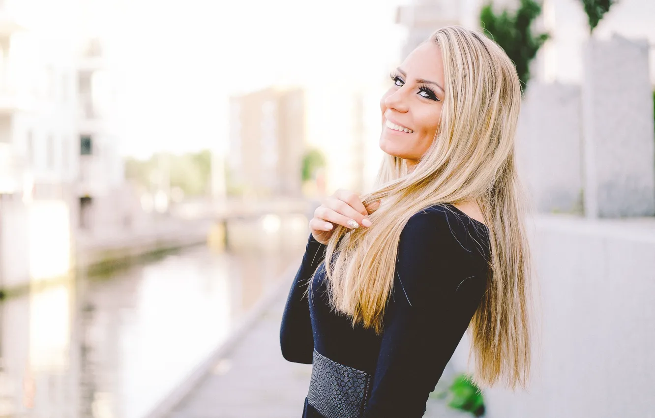 Photo wallpaper face, smile, model, hair, Aleksandra