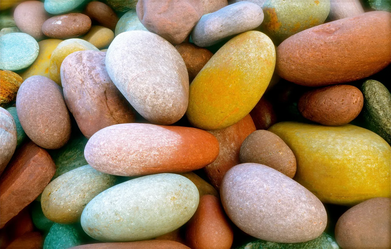 Photo wallpaper sea, stones, shore, color