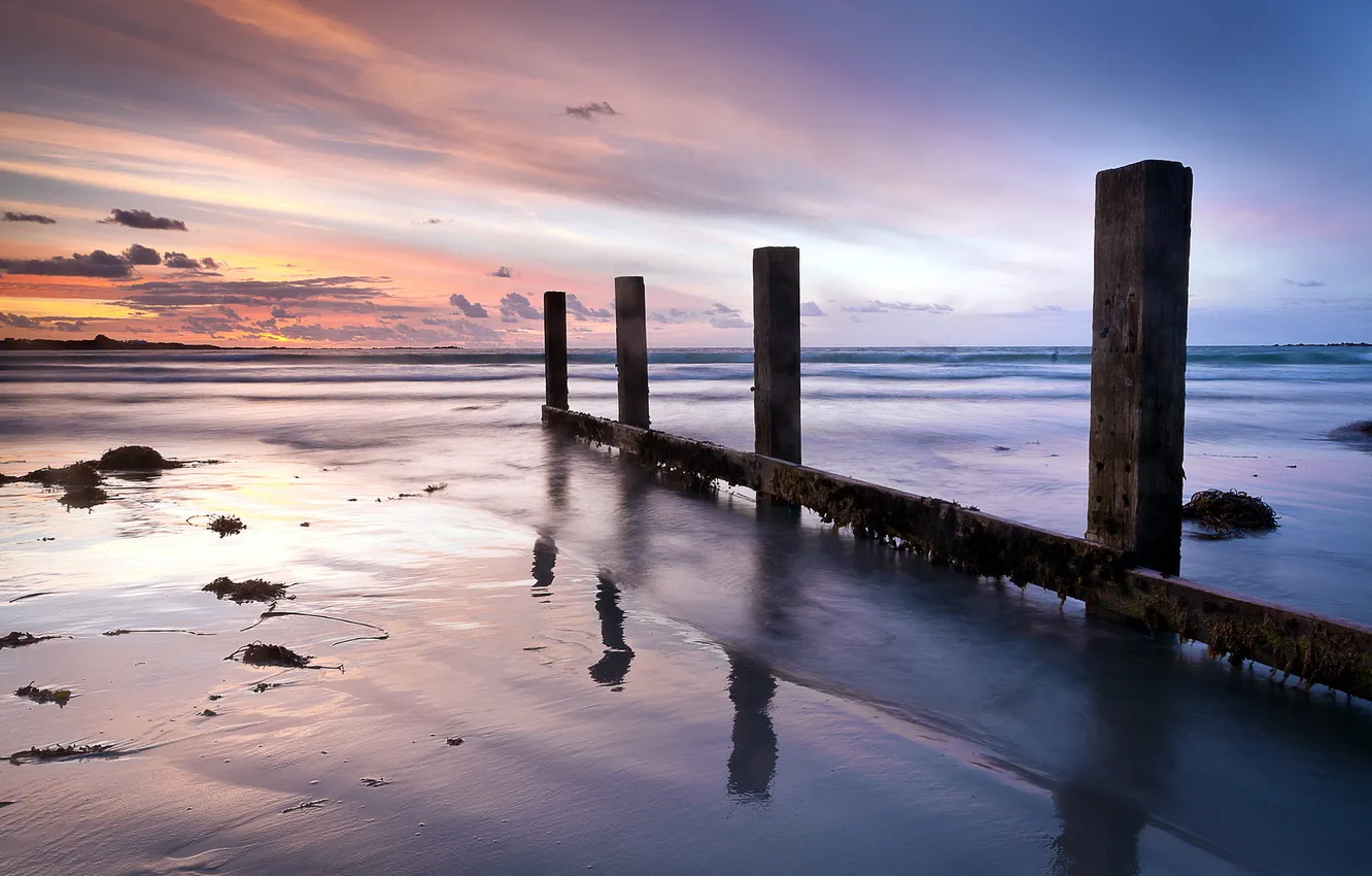 Photo wallpaper sea, landscape, support