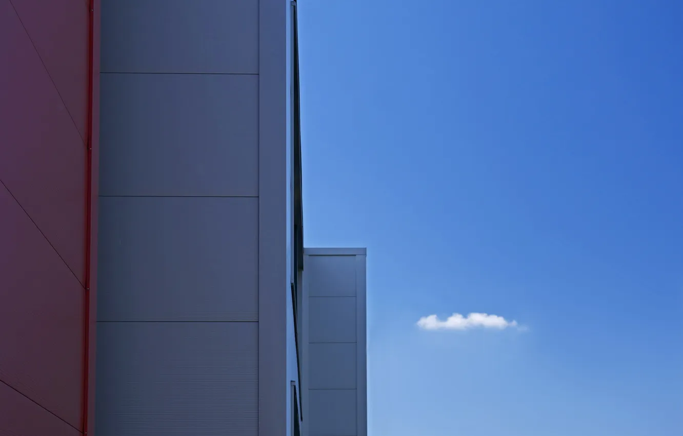 Photo wallpaper the sky, clouds, building, minimalism