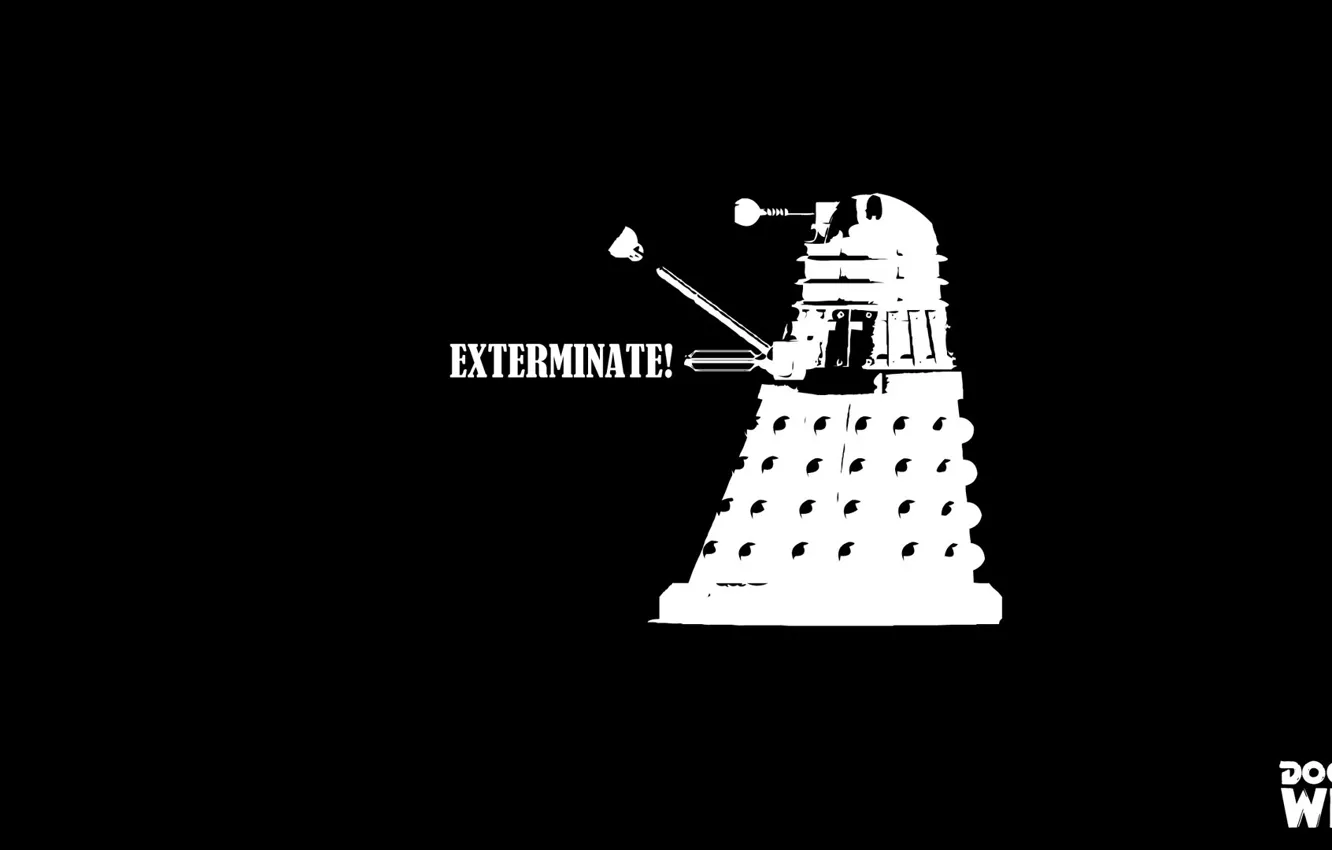 Photo wallpaper black and white, Doctor Who, Doctor Who, Dalek, Far, BW