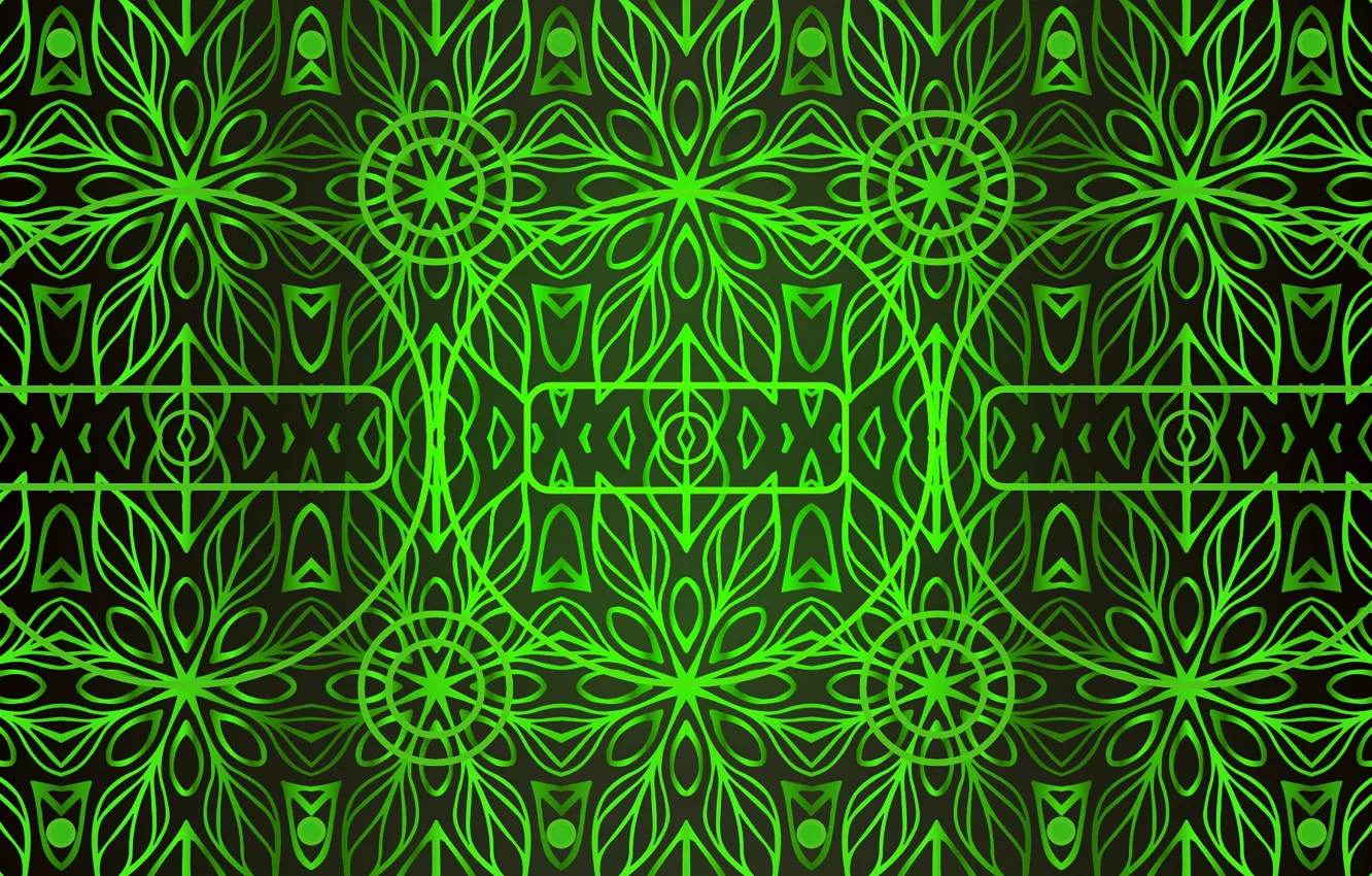 Photo wallpaper green, background, patterns, backlight, figure