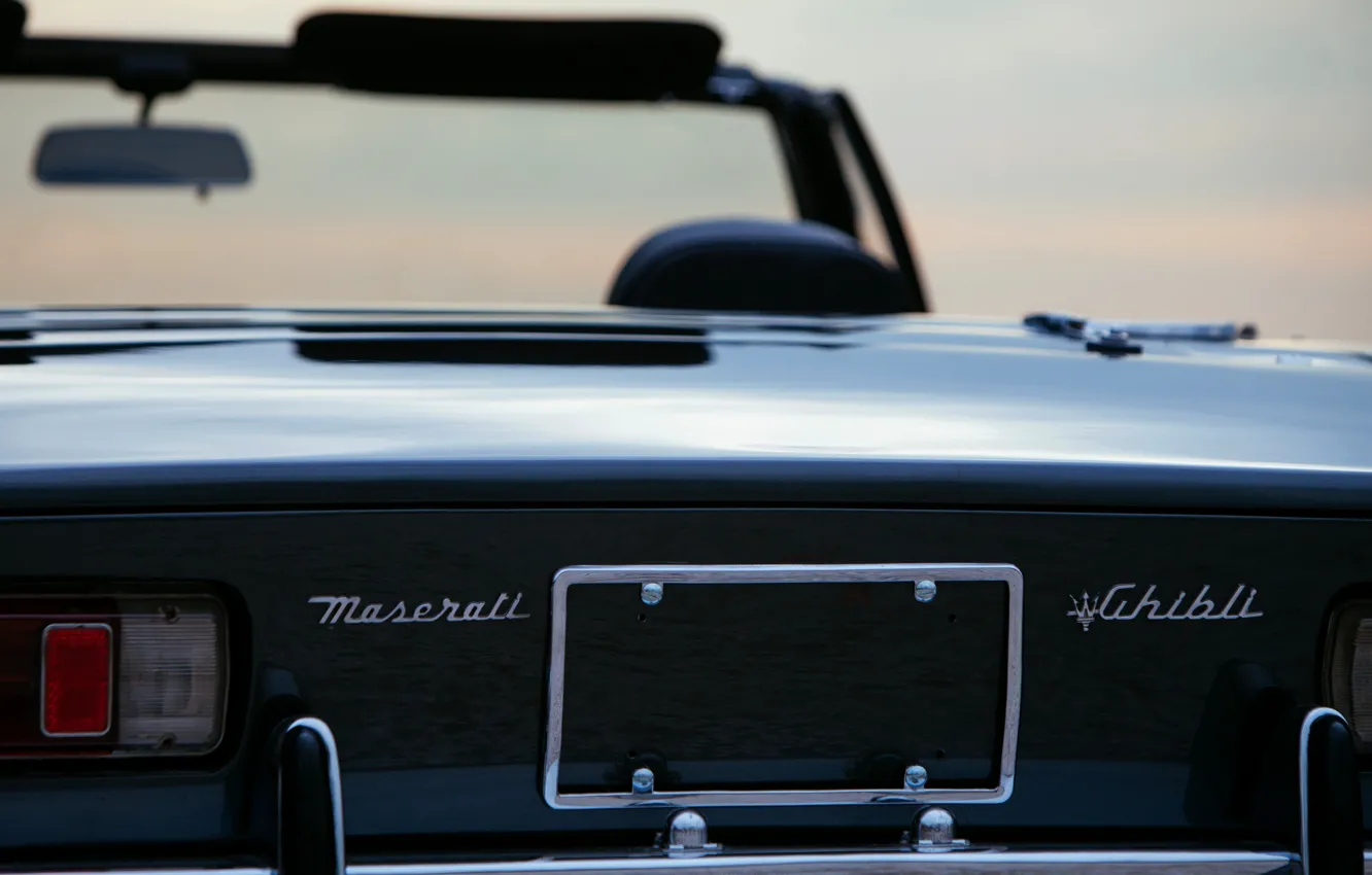 Photo wallpaper black, Maserati, 1969, Roadster, spider, feed, Ghibli Spider