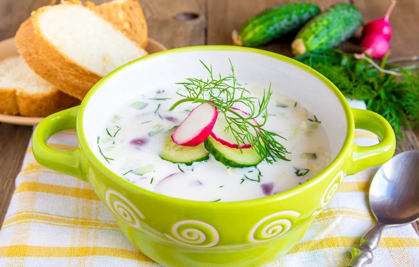 Photo wallpaper greens, cucumbers, radishes, hash