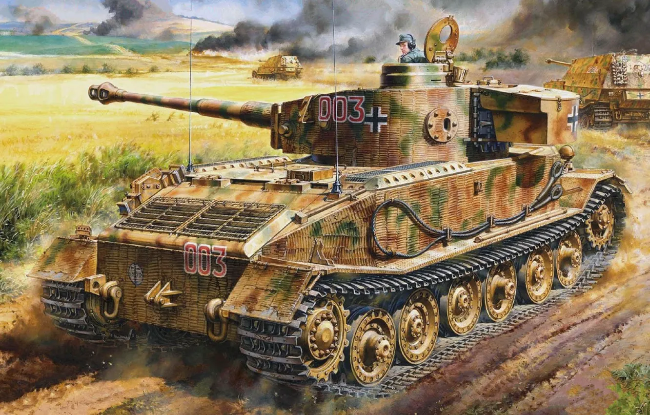Photo wallpaper Germany, tank, the Wehrmacht, Panzerkampfwagen VI, panzerwaffe, Heavy, Sd.Car.181, Masami Onishi