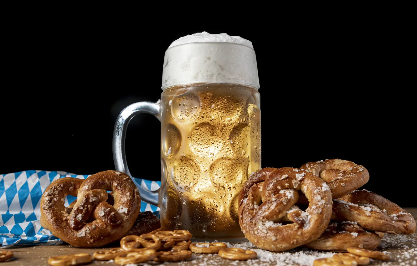 Photo wallpaper table, festival, tasty, snacks, bavarian