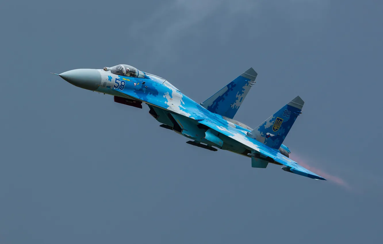 Photo wallpaper Fighter, Ukraine, The fast and the furious, Su-27, Ukrainian air force