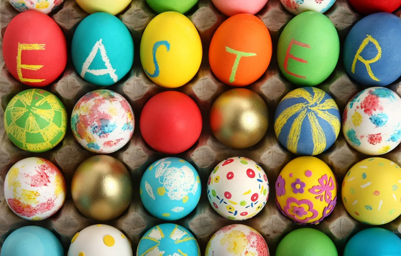 Photo wallpaper holiday, eggs, Easter, Easter, painted