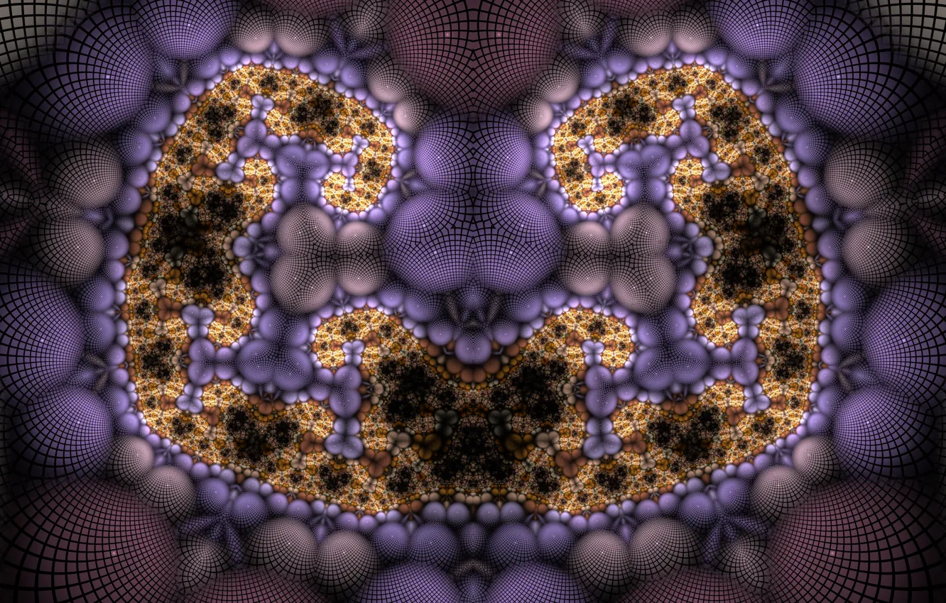 Photo wallpaper abstraction, mesh, pattern, graphics, fractal, ornament, sphere, composition