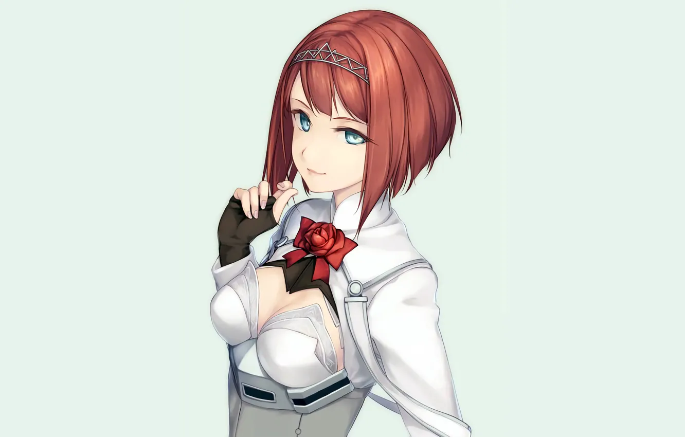 Photo wallpaper girl, sexy, bra, cleavage, blouse, boobs, anime, beautiful