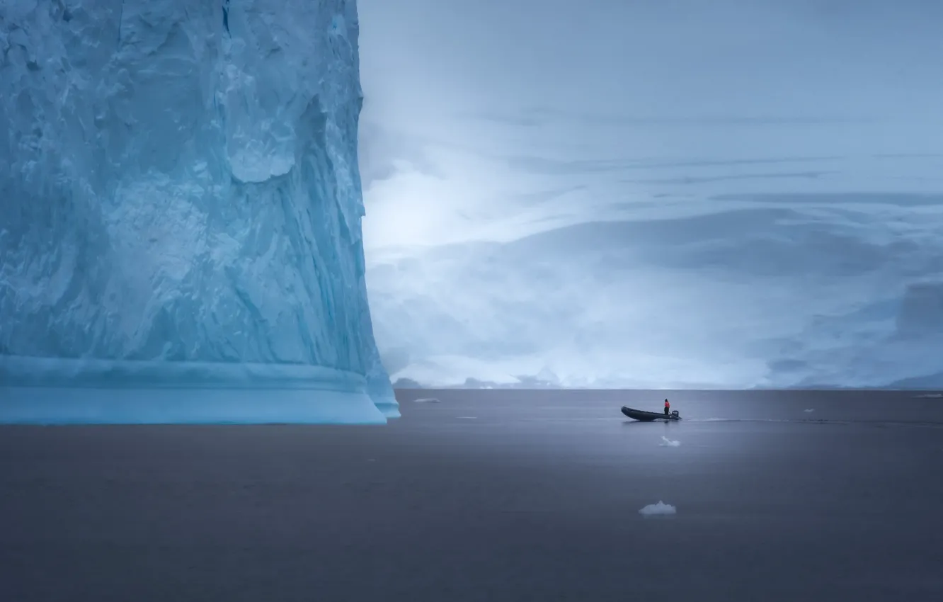 Photo wallpaper boat, iceberg, boat, Antarctica, iceberg, Antarctica, John-Mei Zhong