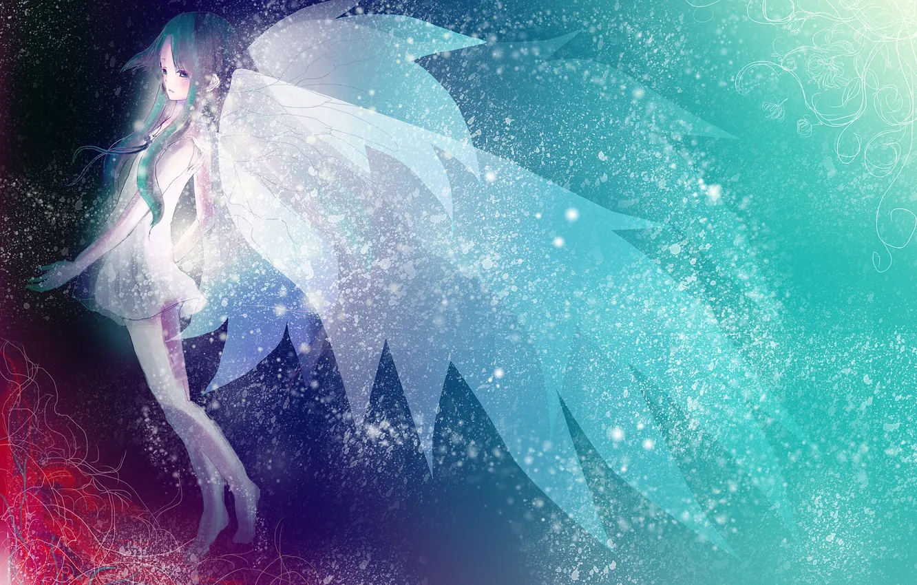 Photo wallpaper girl, wings, anime, art, saya no uta, saya, Song of Saya, song SAI