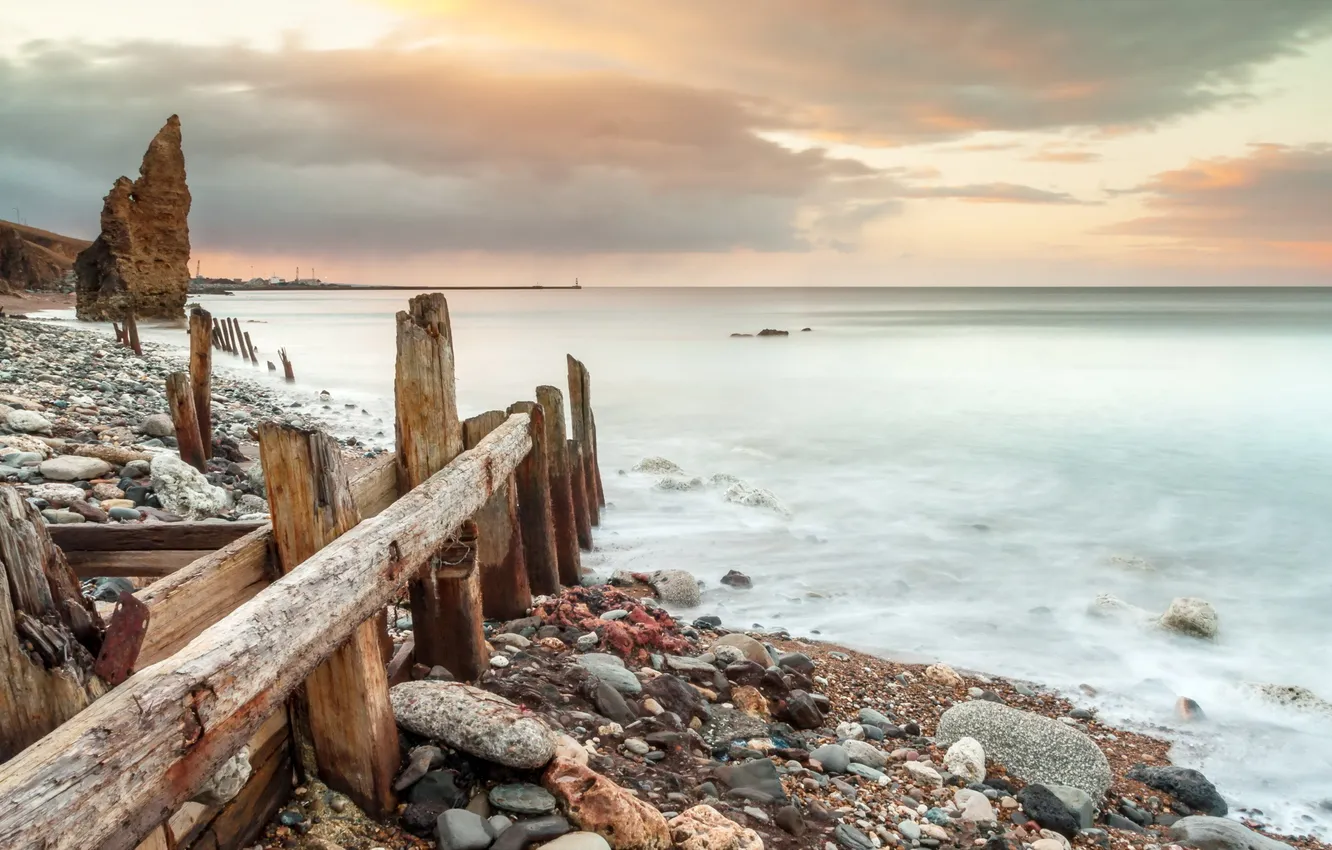 Photo wallpaper sea, landscape, England, Seaham