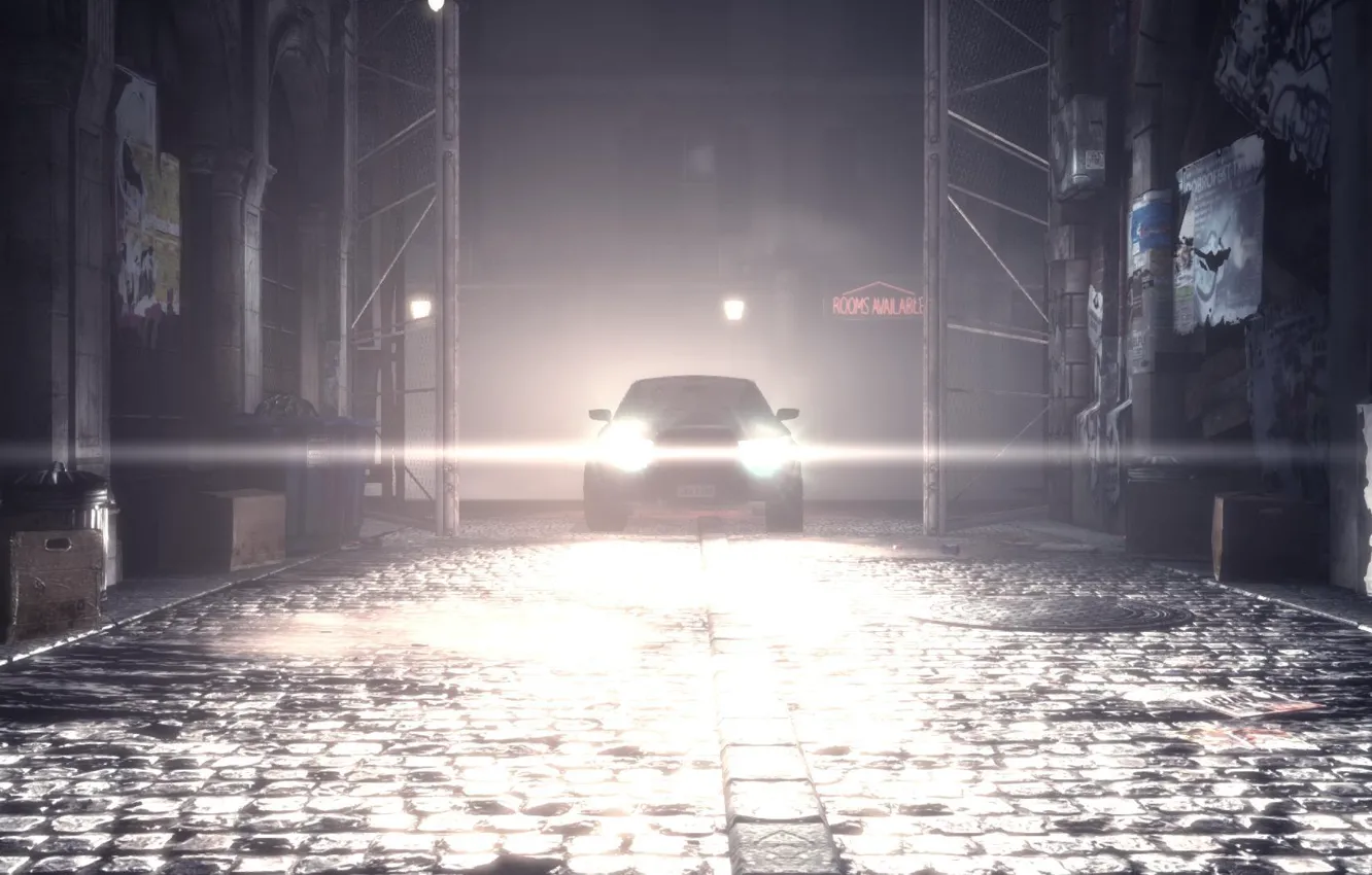 Photo wallpaper machine, night, lights, DMC, Dante, Devil May Cry