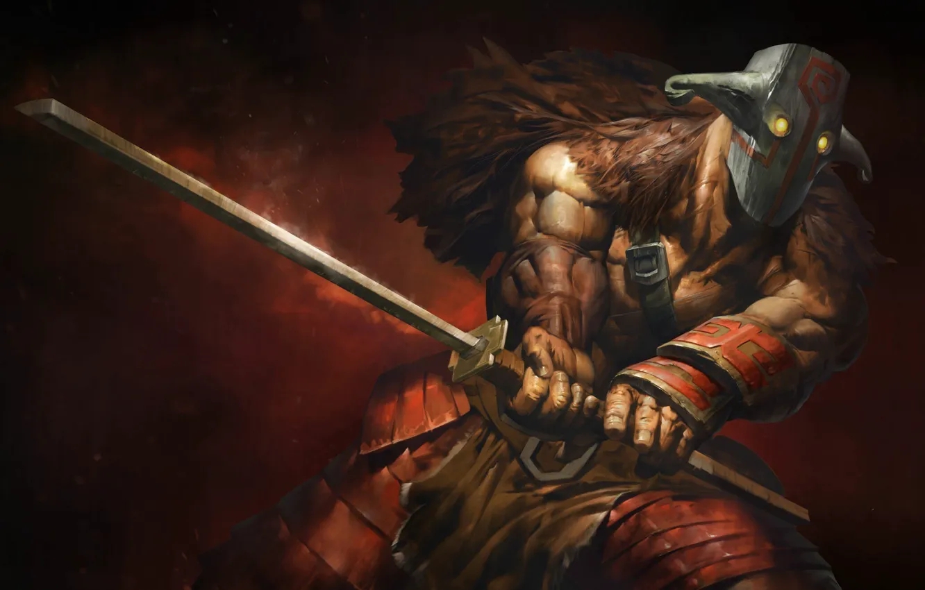 Photo wallpaper sword, warrior, mask, art, juggernaut, dota 2, yurnero