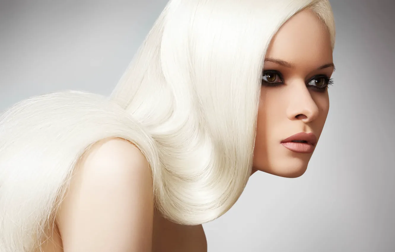 Photo wallpaper hair, makeup, white, photo