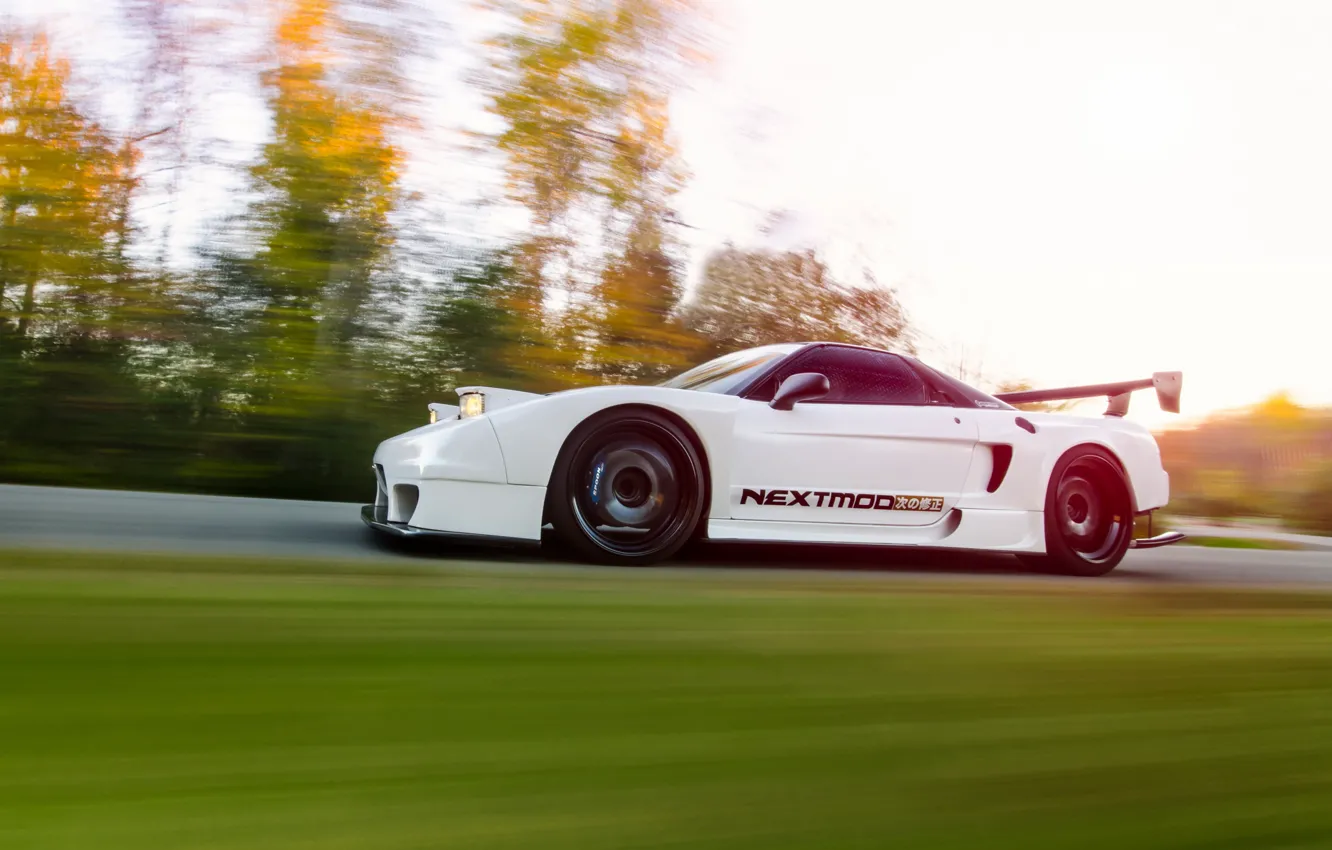 Photo wallpaper car, tuning, in motion, tuning, honda nsx, hq Wallpapers