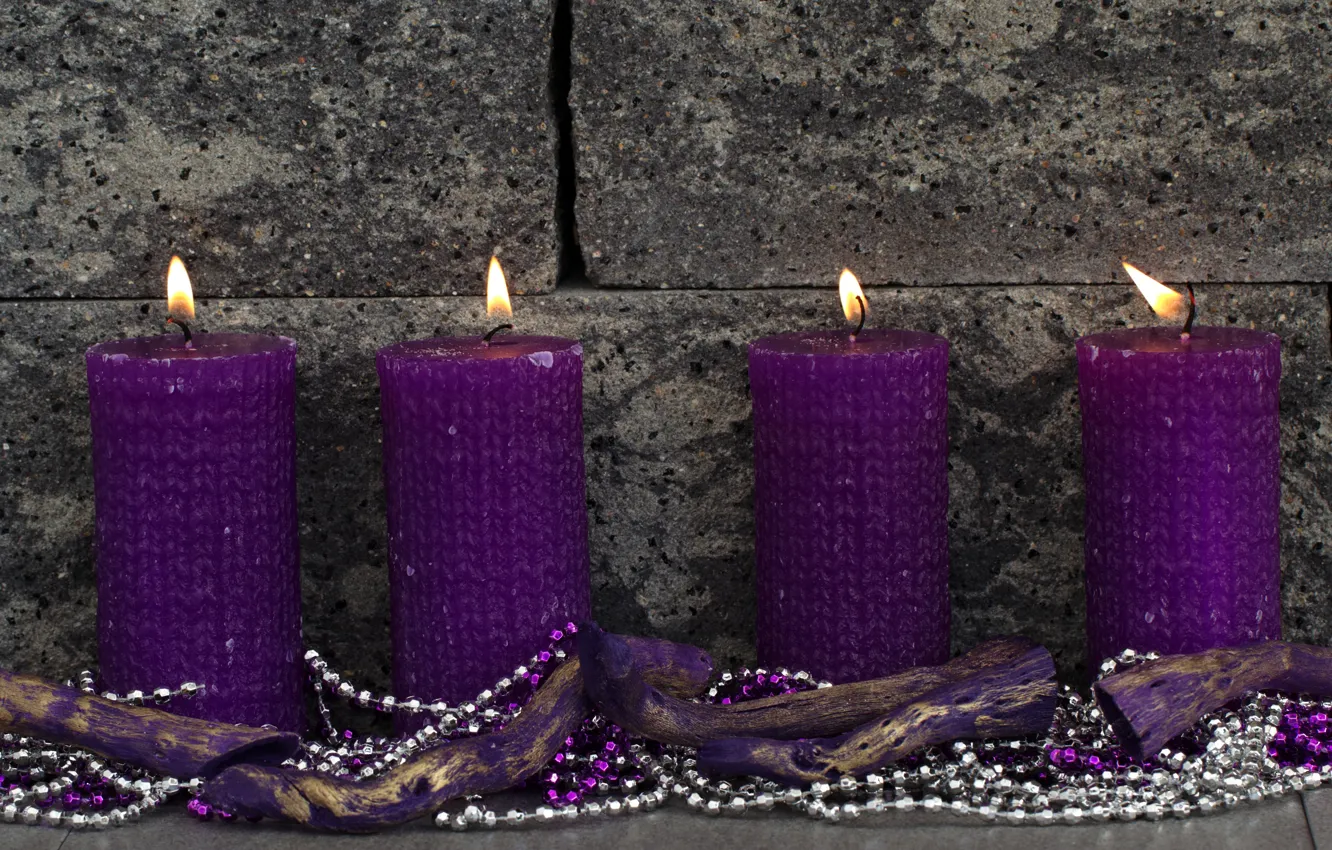 Photo wallpaper new year, candles, decor