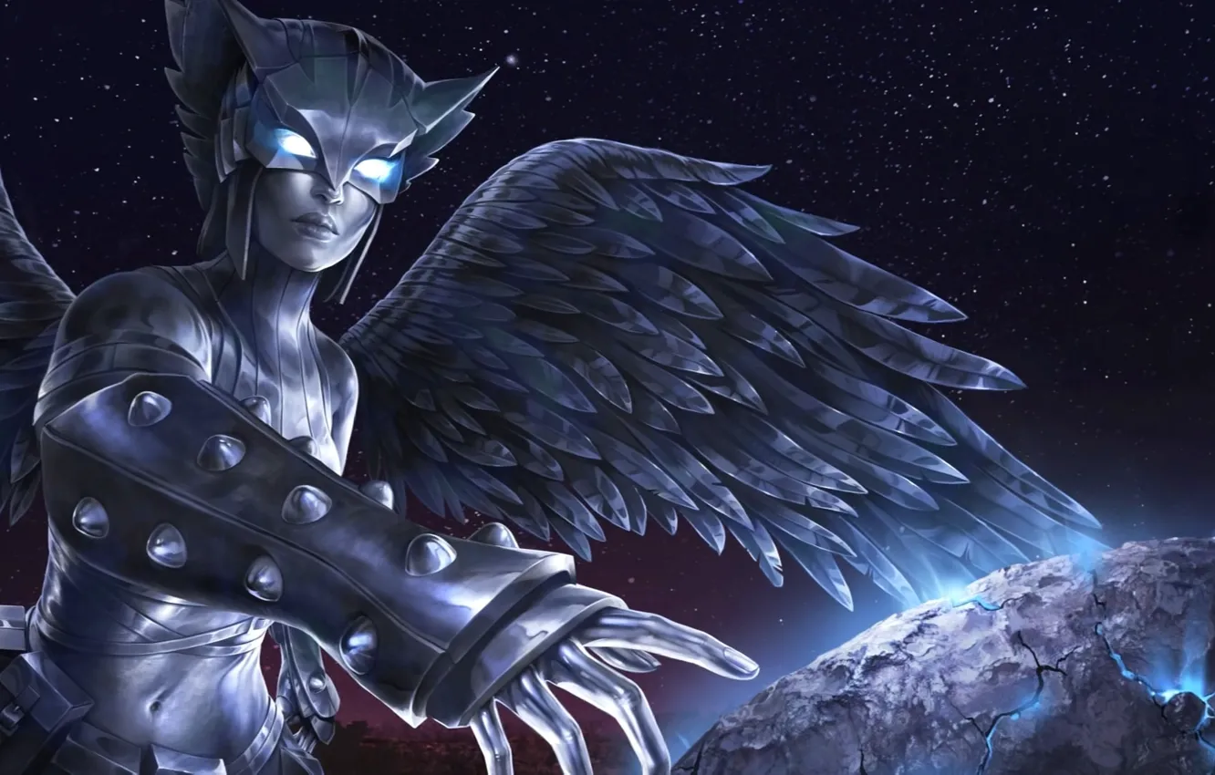 Photo wallpaper space, stones, wings, mask, DC Comics, Eagle