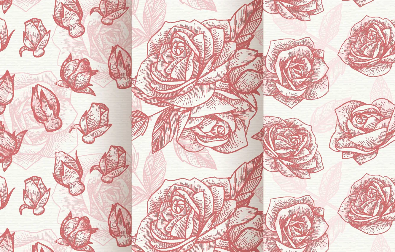 Photo wallpaper background, roses, texture, pink, buds, patterns, roses