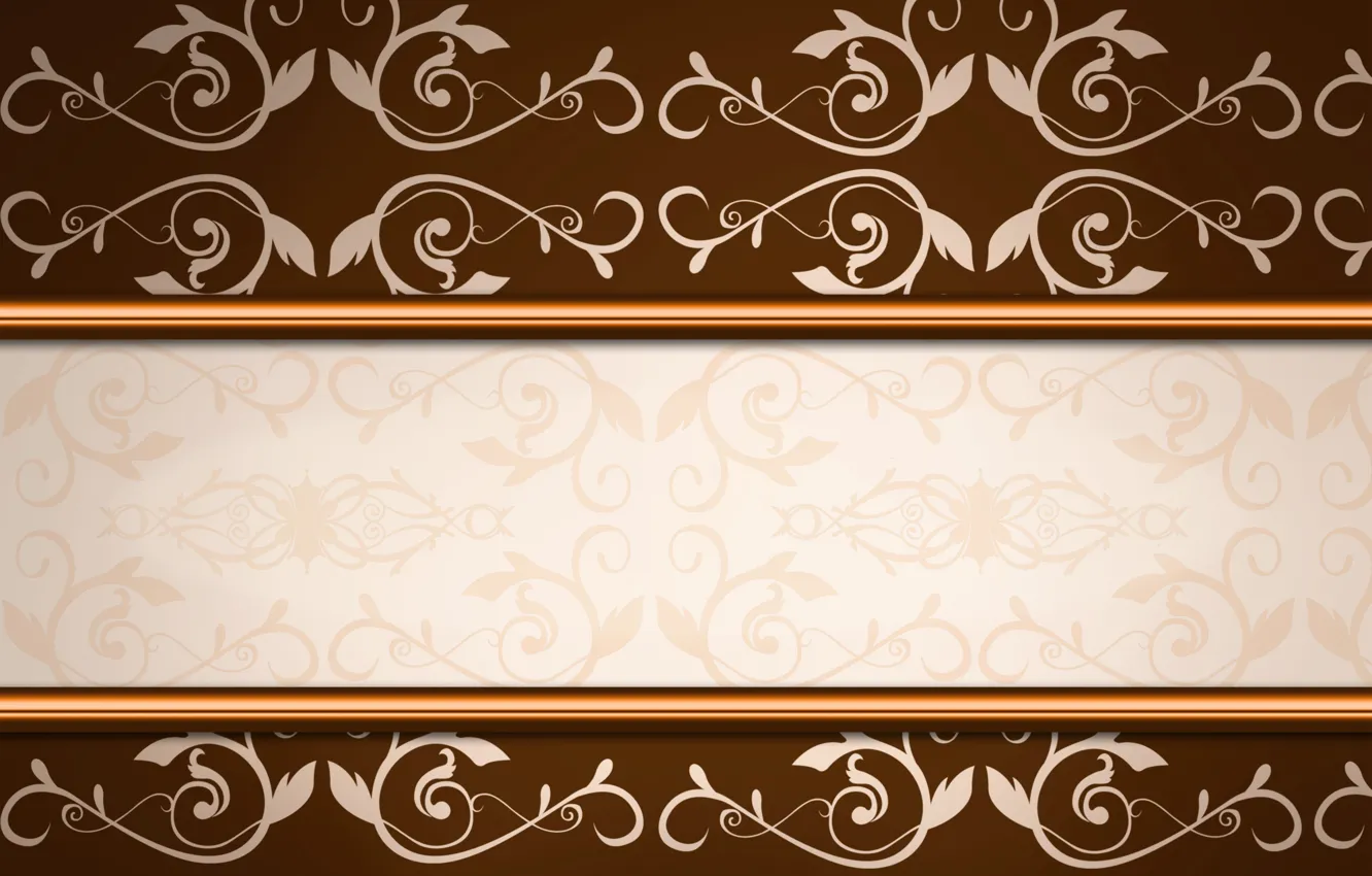 Photo wallpaper flowers, texture, ornament, brown background