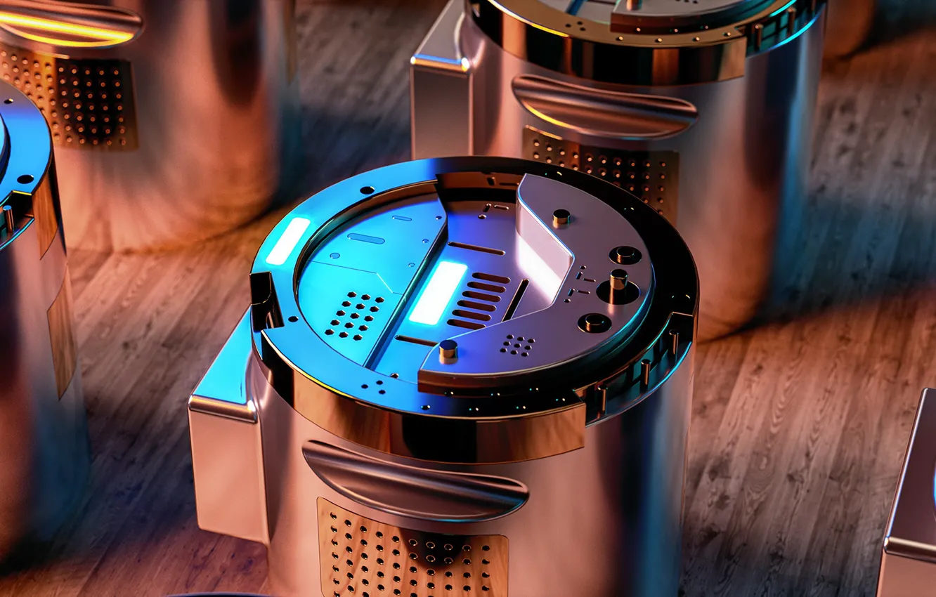 Photo wallpaper reflection, steel, Shine, hole, camera