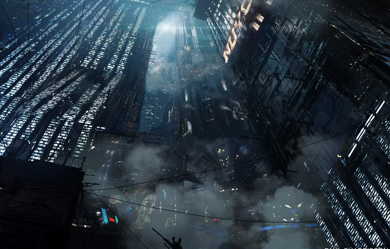 Photo wallpaper the city, lights, skyscrapers, Blade Runner 2049, Black Out 2022